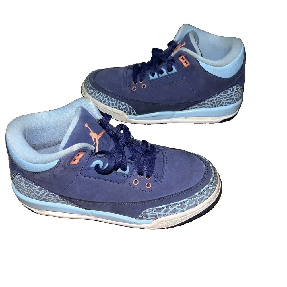 2016 Nike Air Jordan 3 Retro GS Purple Dust Blue Lagoon Size 4 Youth Girls Boys